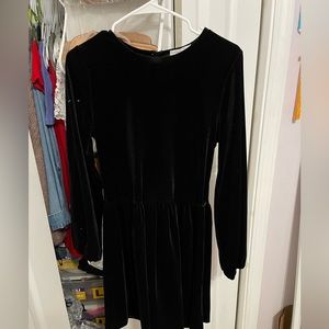 Black Velvet Copper Key long sleeve dress